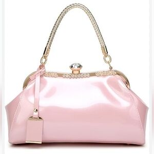 YOUNXSL Glossy Patent Leather Handbag Top Handle Tote Bag Evening Shoulder Retro